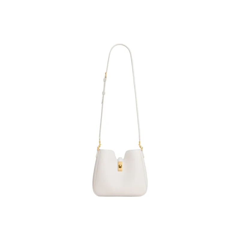 CELINE Calfskin Shoulder Bag Small Size Women's White-1