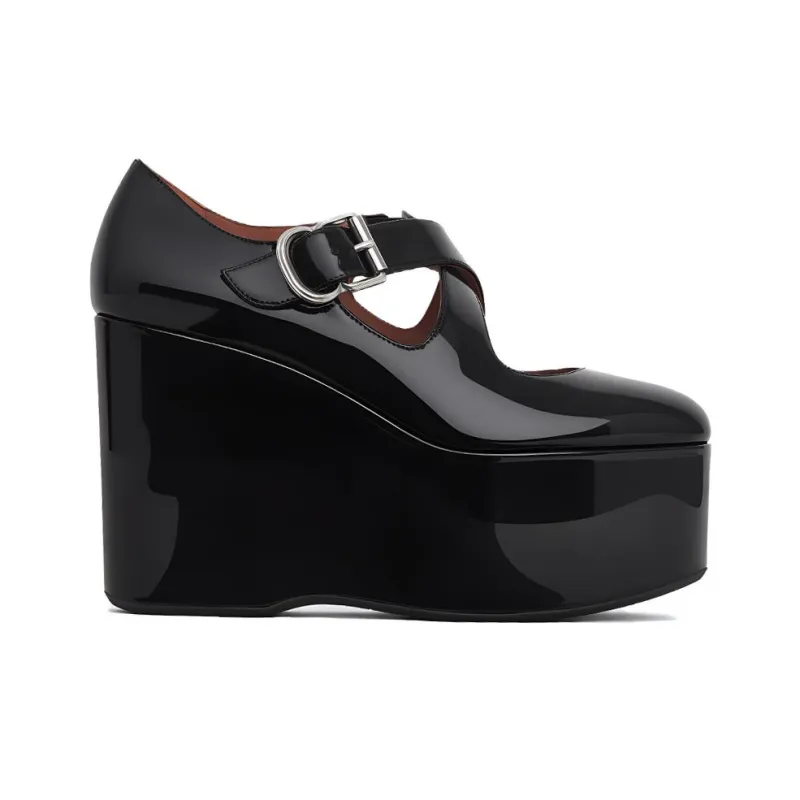 Alaia Wedge Heel High Heels 11cm Women's Black-1