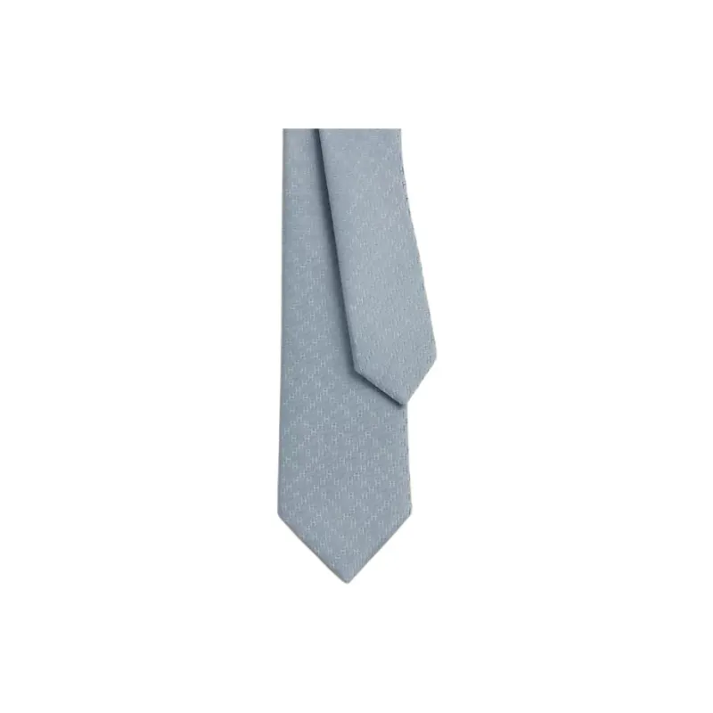 HERMES Silk Mulberry Silk Ties Men's Blue-1