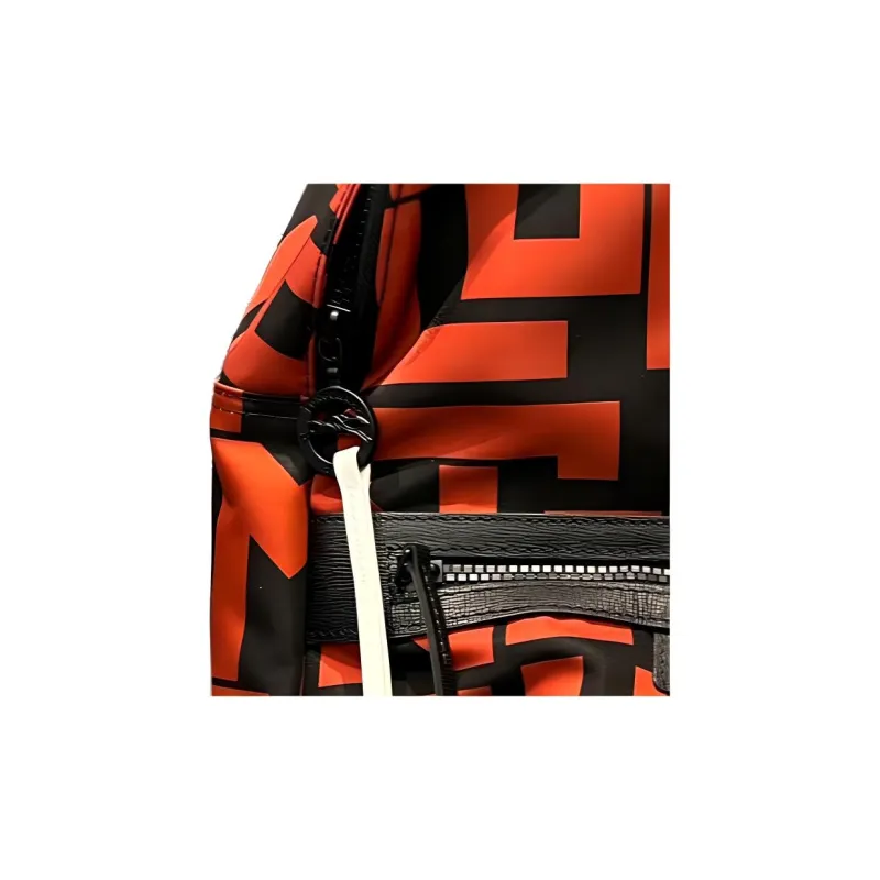 LONGCHAMP Le Pliage Fabric Cow Leather Patchwork Backpack Small Size Women's Orange-2