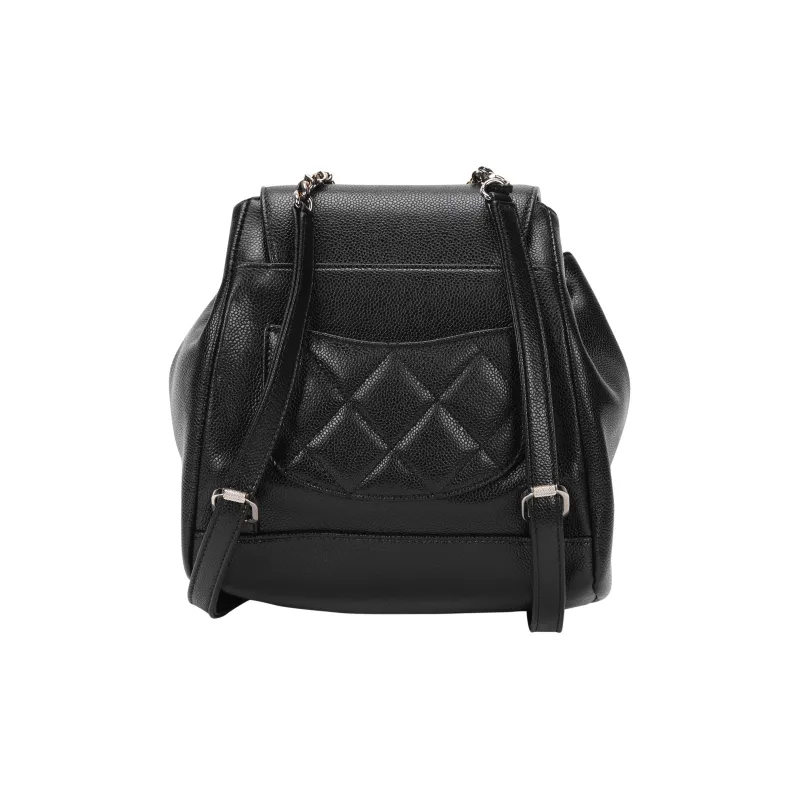 CHANEL Cow Leather Backpack Trumpets Women's Black-2