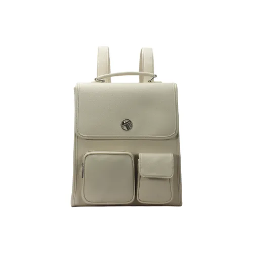 Gudair PU Backpack Unisex White/Silver