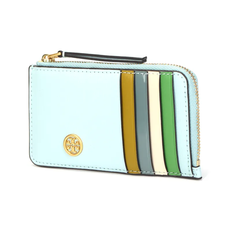 TORY BURCH Cow Leather Card Holder Women's Light Blue-1