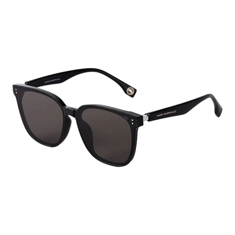 FAIRWHALE TR90 Plate Frame Round Sunglasses Unisex Black/Jasper Frame-0