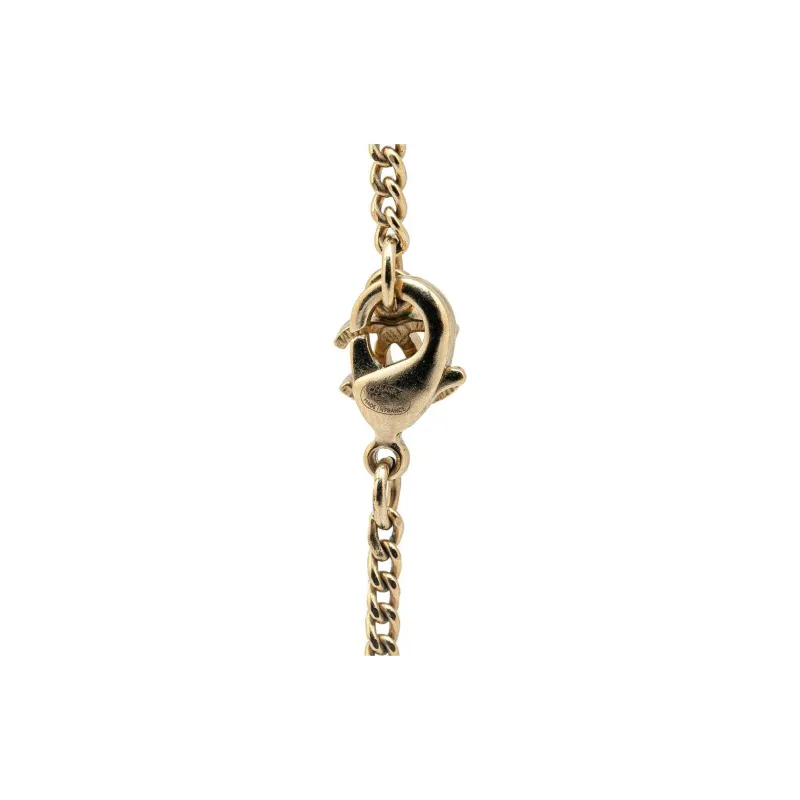 CHANEL 2016 Plated Cc Crystal Pendant Necklace Costume Necklace-1