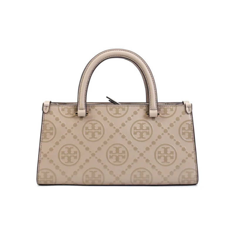 TORY BURCH T Monogram Embossed Leather Tote Bag, Shopping Bag, Shoulder Bag, Crossbody Bag, Handbag Small Size Women's-2