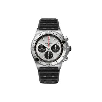 BREITLING Automatic Mechanical Movement Men's Watches Watch 42mm Silver Dial Stainless Steel Case Rubber Strap