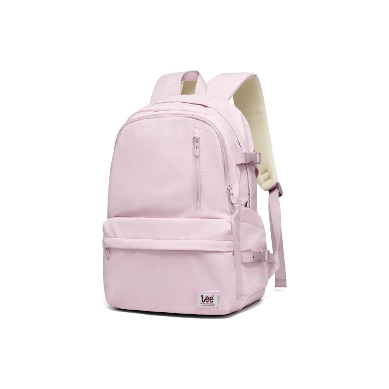 Lee Fabric Backpack Medium Size Unisex Cream White/Taro Purple/Dusty Pink-1