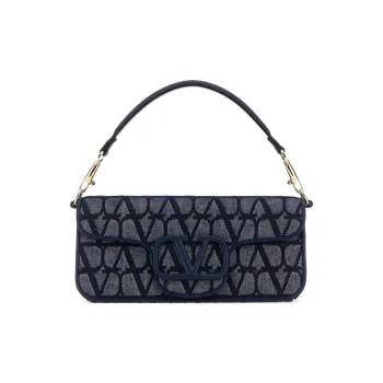 Valentino Vlogo Leather Shoulder Bag Crossbody Bag Handbag Women's Blue