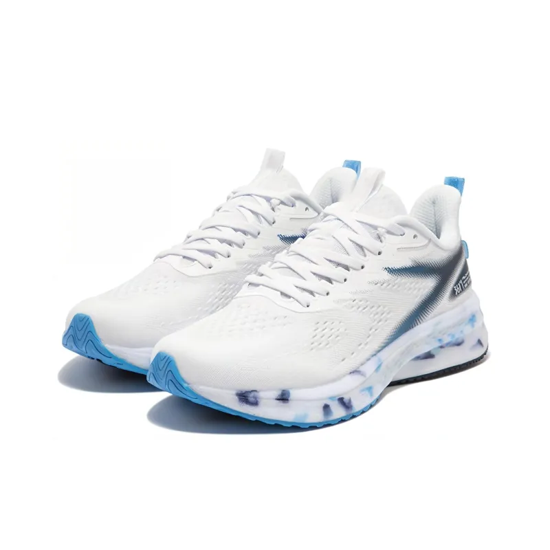 361° Cushioned Wear Resistant Breathable Low Top Running Shoes Men's Black Blue-2