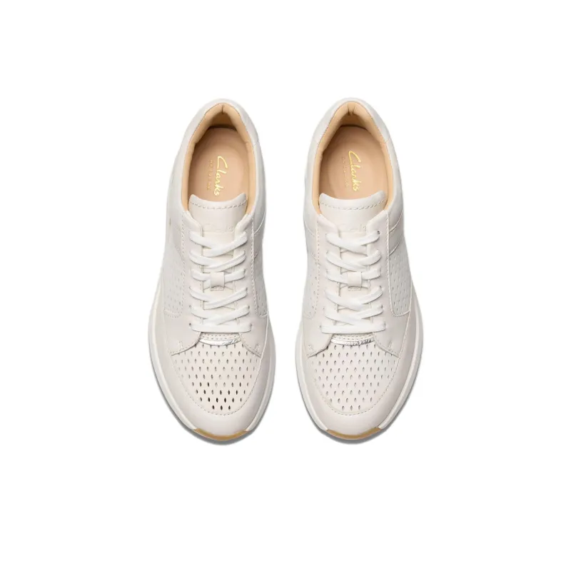 Clarks Tivoli Walk Slip Resistant Low Top Casual Shoes Women's White-3