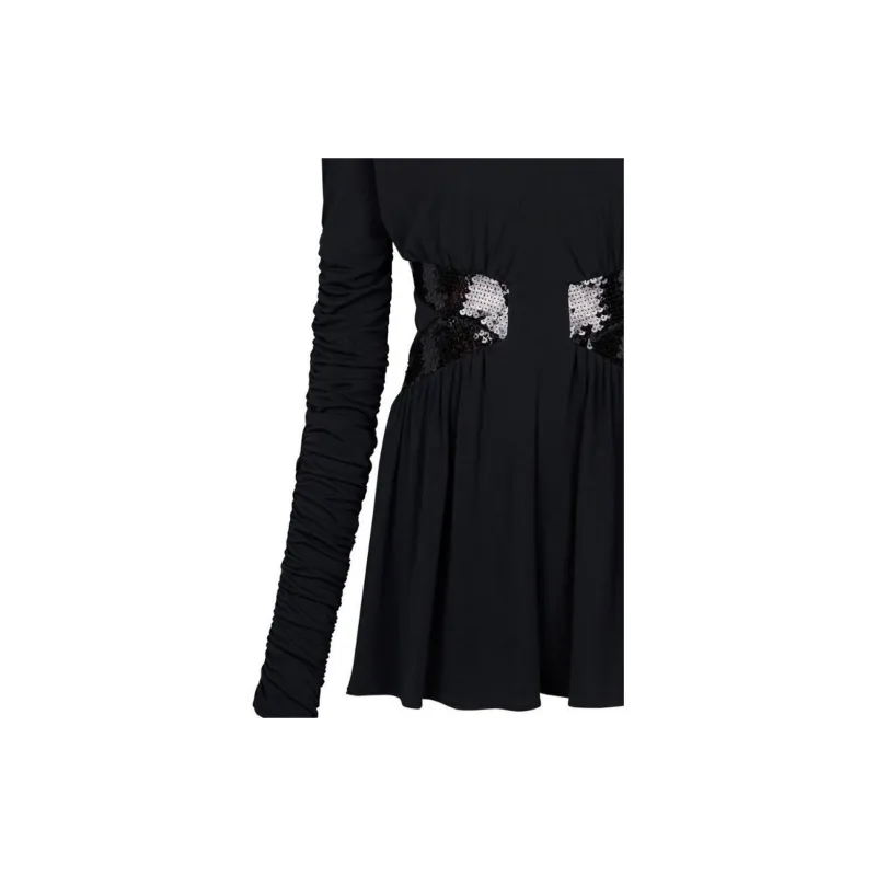 BALMAIN Sequin embellished V neck Mini Dress-4