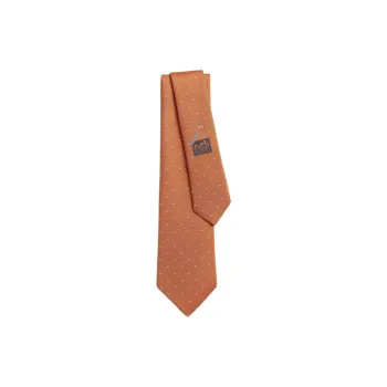HERMES Silk, Mulberry Silk Ties Men's Orange