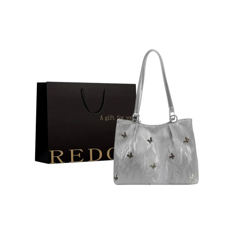 REDOO PU Tote Bag, Shopping Bag, Handbag, Shoulder Bag Women's Ecru/Silver/Blue/Black-5
