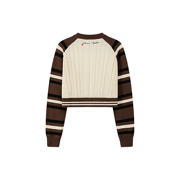 CHUU Knitwear Women's Coffee Stripes-1
