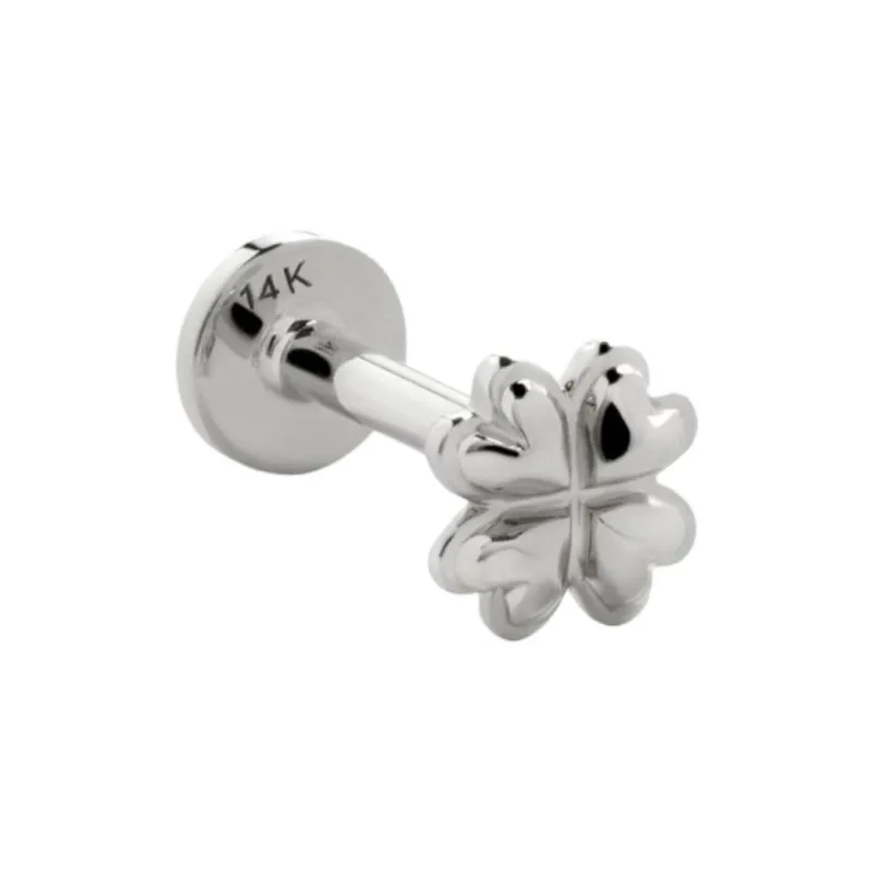 Monica Vinader 14kt White Gold Clover Single Earring-1