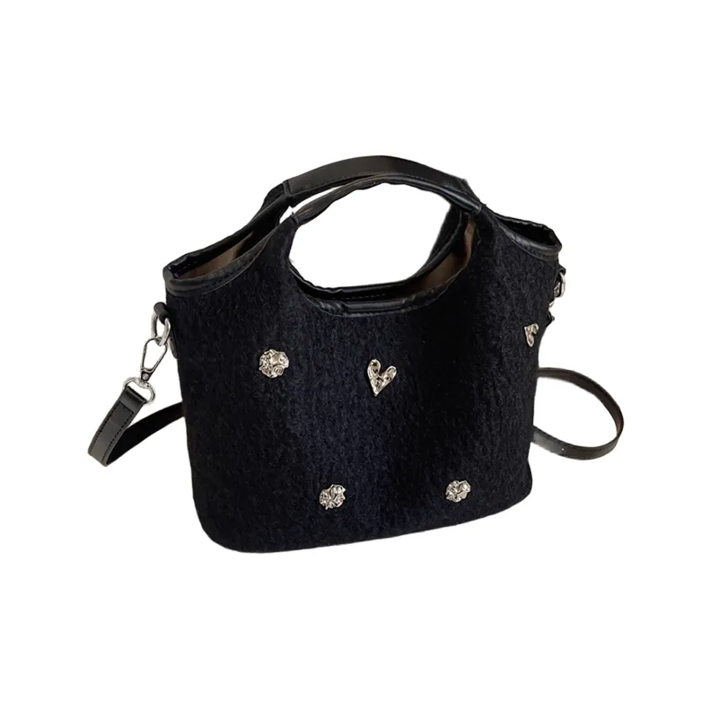 BEMIX PETS Yarns Handbag Women's Brown/Black/Gray-3