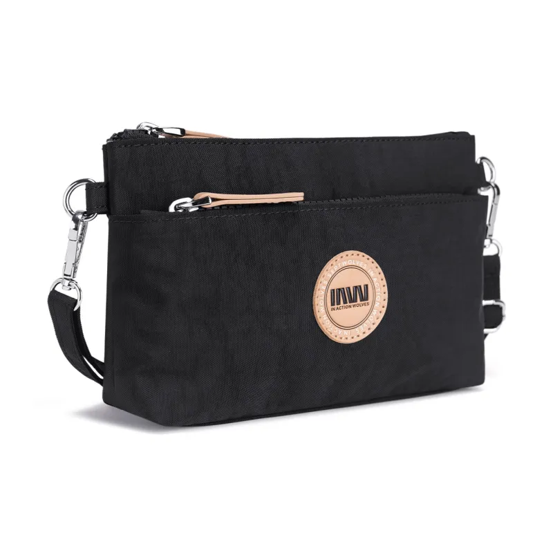 SEPTWOLVES Fabric Crossbody Bag Small Size Women's Black/Gray Green-1