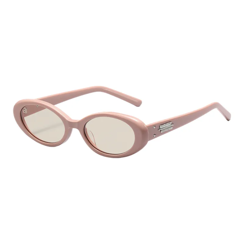 Thunder Pailong Plate Frame Cat Eye Sunglasses Unisex Black Tea Brown Pink White-6