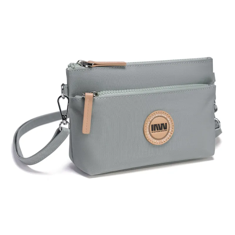 SEPTWOLVES Fabric Crossbody Bag Small Size Women's Black/Gray Green-7
