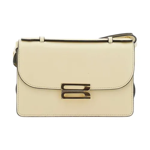 Victoria Beckham Calfskin Crossbody Bag, Shoulder Bag Mini Women's Beige