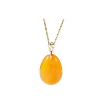 S&A 14K Gold Set With Amber Beeswax Fine Necklace Women's
