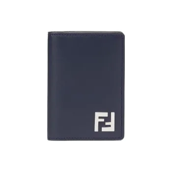 FENDI Calfskin Card Holder Men's Blue