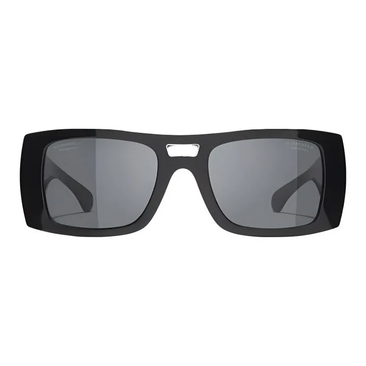 CHANEL Acetate Aviator Sunglasses Unisex Black-1
