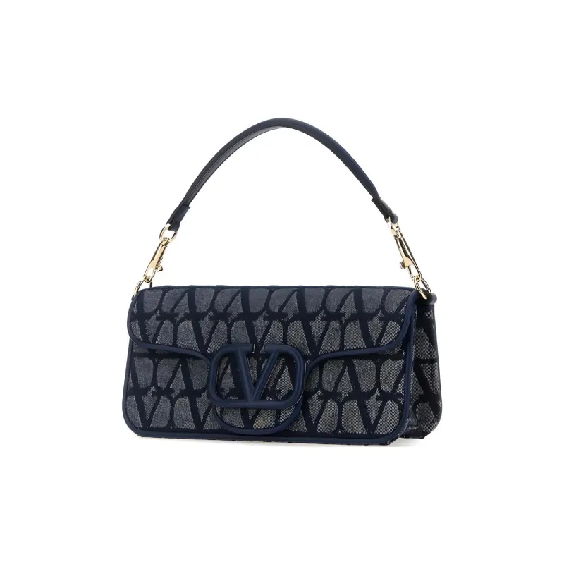 Valentino Vlogo Leather Shoulder Bag Crossbody Bag Handbag Women's Blue-1
