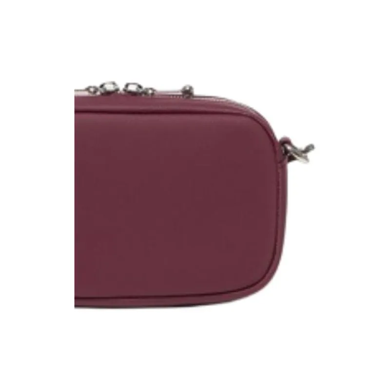 LACOSTE Synthetic Leather Crossbody Bag, Shoulder Bag Women's Fuchsia-4
