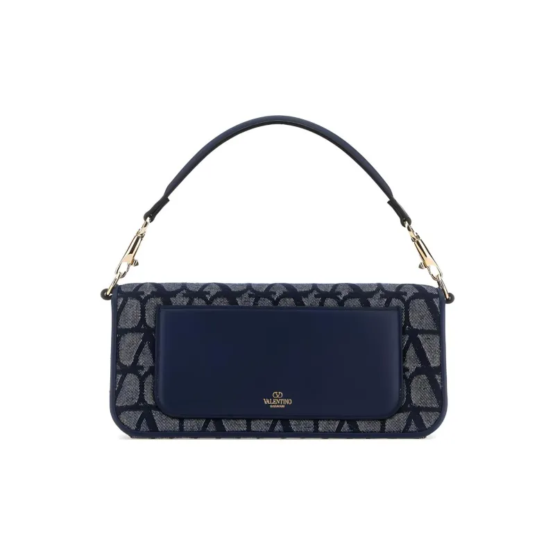 Valentino Vlogo Leather Shoulder Bag Crossbody Bag Handbag Women's Blue-2