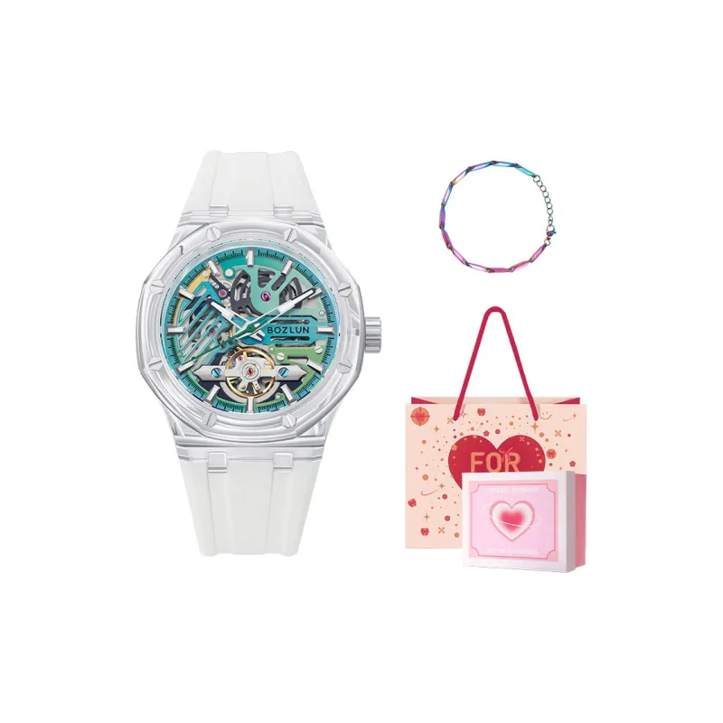 BOZLUN Phantom Collection Acrylic Transparent Caseback Automatic Mechanical Movement Unisex Cut Out Dial-24