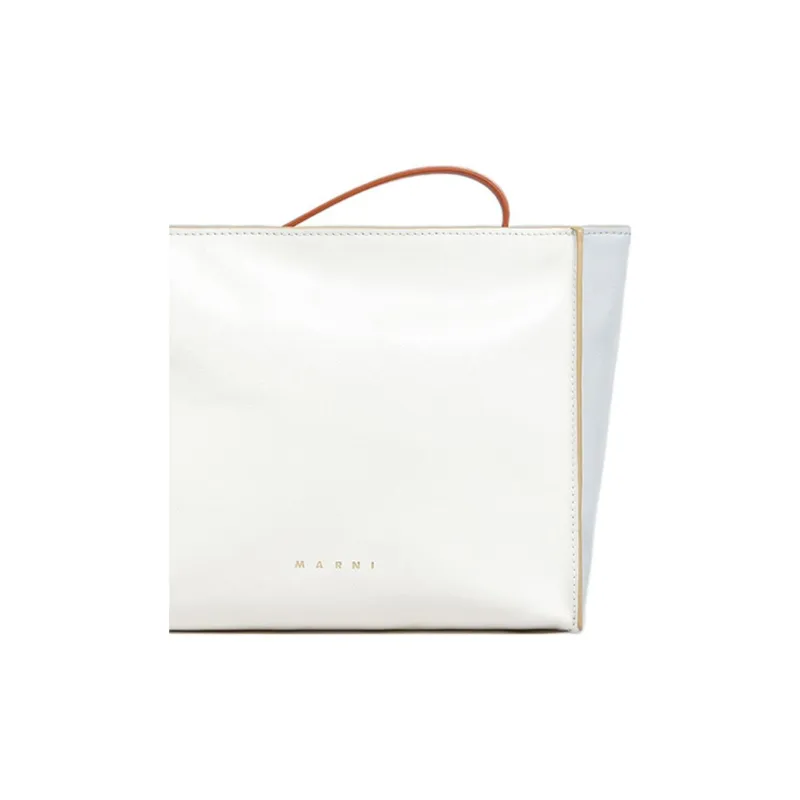 MARNI Calfskin Clutch Women's Light Blue/White-3