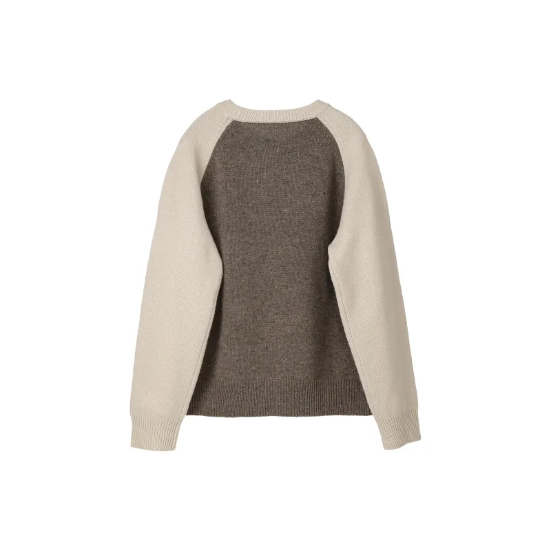 Fstudio Fall And Winter Korean Petite Multicolor Top 100% Wool Round Neck Knitwear Women's-4