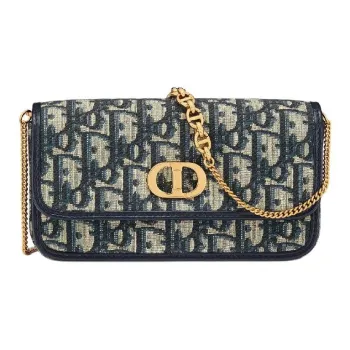 DIOR Miss Caro Cotton Shoulder Bag Trumpets Women's Blue