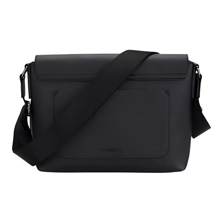 KANGOL Synthetic Leather Crossbody Bag Medium Size Unisex Black-2