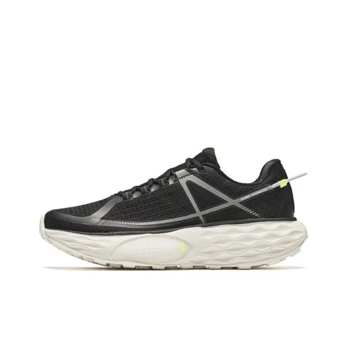 Anta Cushioning Wear Resistant Low Top Trail Running Running Shoes Men's Black White
