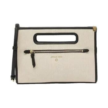 MICHAEL KORS MICHAEL KORS Luggage Collection Canvas Bag, Crossbody Handbag Large Size Women's Black, White, Multicolor