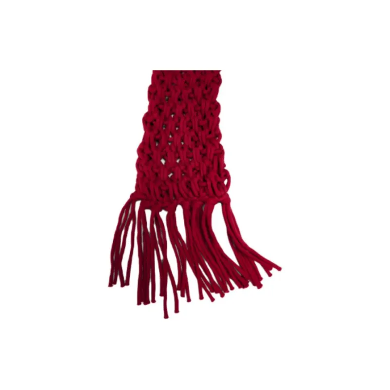 ZARA Cotton Polyamide Blend Knit Scarves Women's Red-1