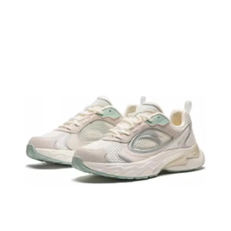 Anta Cushioned Slip Resistant Low Top Casual Shoes Women's White Green Gray-1