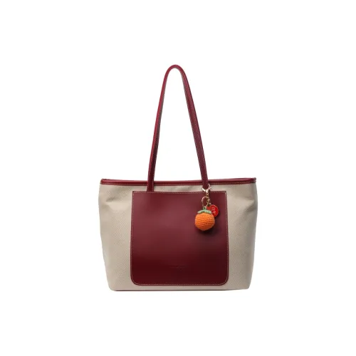 BEMIX PETS Fabric Tote Bag, Shopping Bag, Shoulder Bag Women's Burgundy