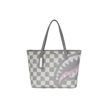 SPRAYGROUND Artificial Leather Tote Bag Shopping Bag Handbag Women's Gray Green & White