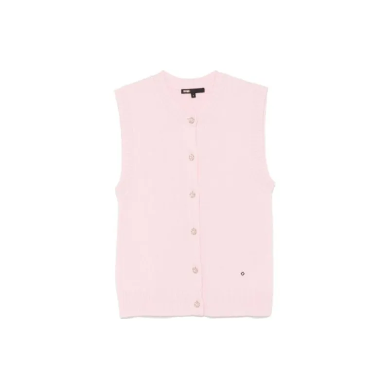 Maje Sleeveless Wool cashmere Cardigan-0