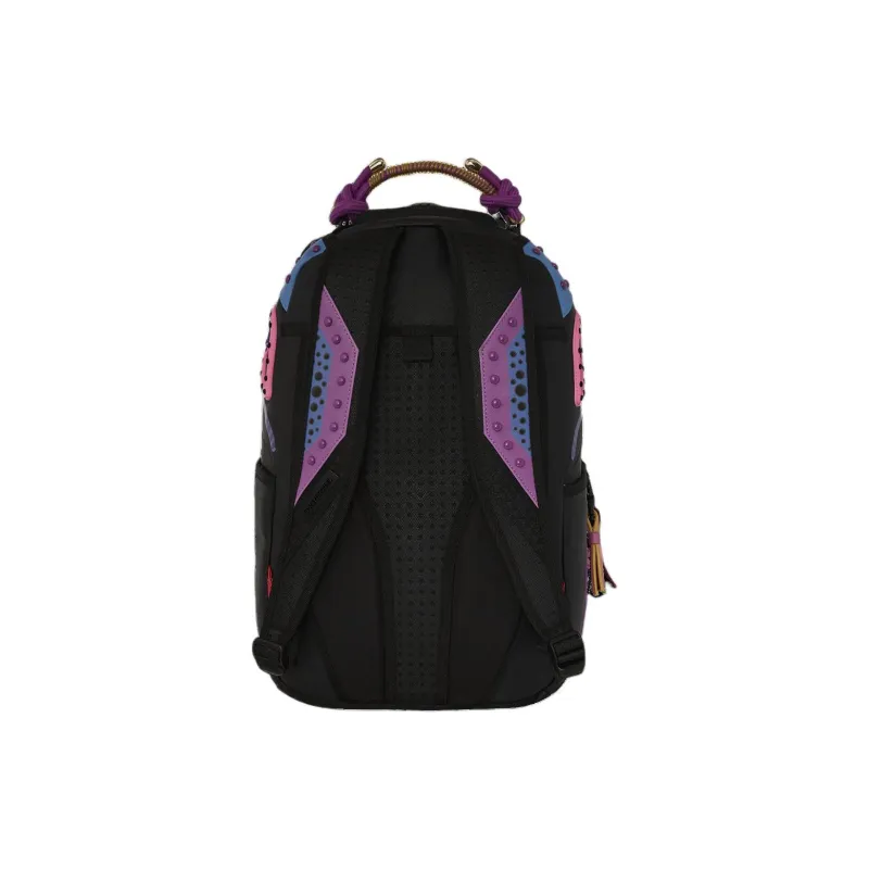 SPRAYGROUND × AI I. SANDFLOWER Collaboration Artificial Leather Backpack Unisex Purple-4
