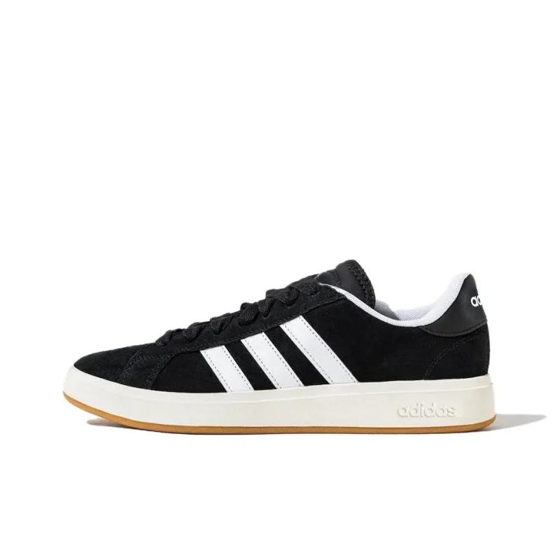 Adidas Grand Court Base 00s Anti Slip Wear Resistant Low Top Skateboard Shoes Unisex Black White-0