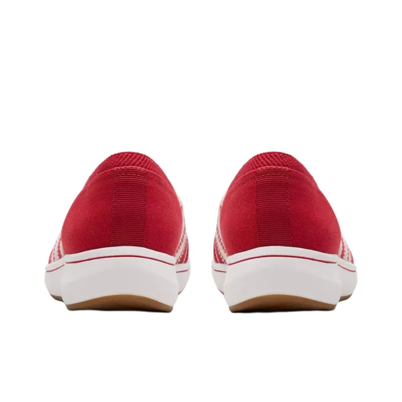 Clarks Breeze Sky Mist Casual Single Shoes 4cm Women's Red-4