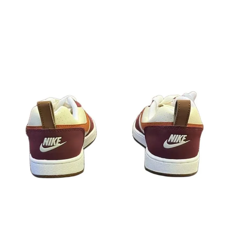 Nike Court Borough Anti Slip Wear Resistant Low Top Skateboard Shoes Women's Yellow Red-2