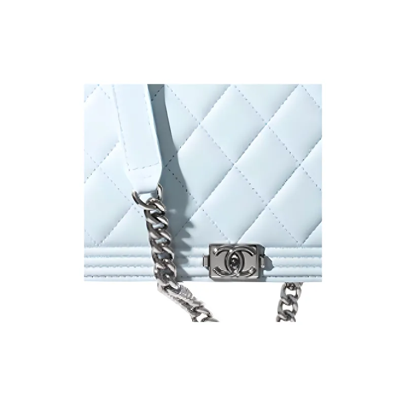 CHANEL Leboy21K Winter WOC Lambskin Wallet, Shoulder Bag, Crossbody Bag Women's Light Blue-2