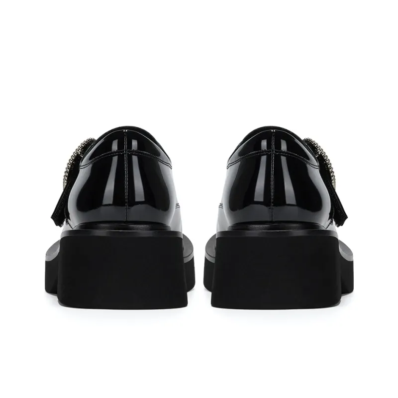 GG CC Height Increasing Small Leather Shoes Platform Loafers 5cm Women's-11