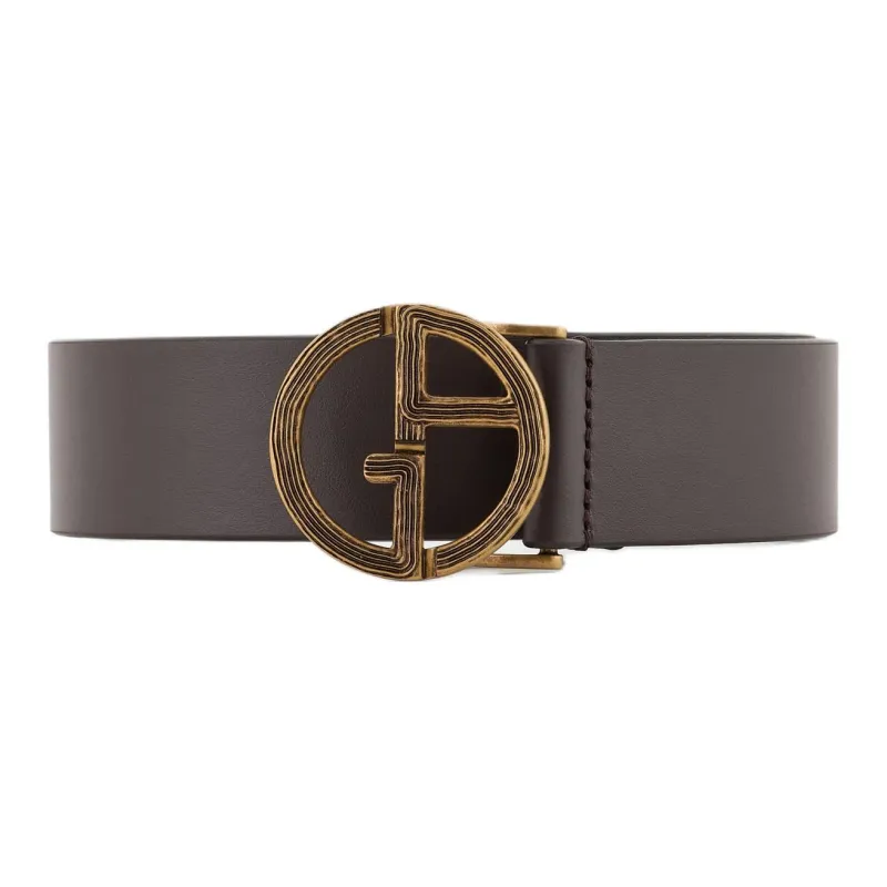 EMPORIO ARMANI Leather Belt With Ga Logo-0
